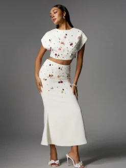 Sets & Co-ords*Mew Mews Fashion Alaura Seashell Pearl Skirt Set