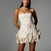 Dresses | Mini Dresses*Mew Mews Fashion Alayka Strapless Flower Mini Dress