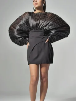 Dresses | Mini Dresses*Mew Mews Fashion Alberta Balloon Sleeve Mesh Mini Dress