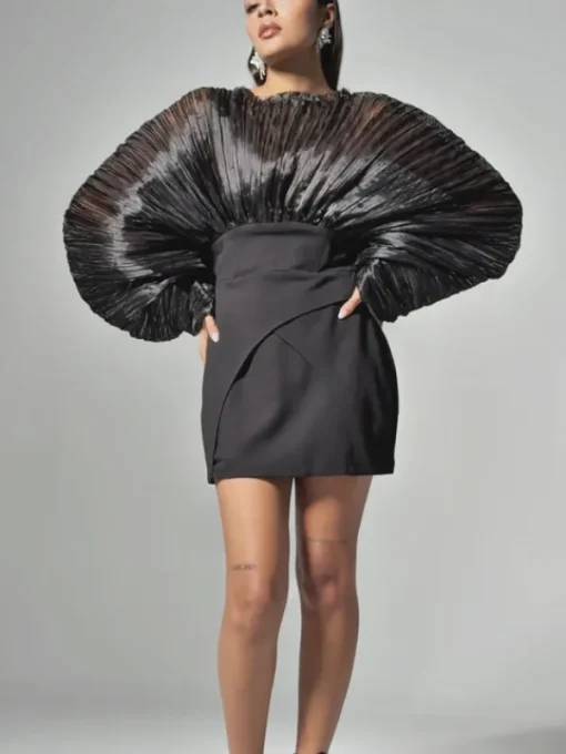 Dresses | Mini Dresses*Mew Mews Fashion Alberta Balloon Sleeve Mesh Mini Dress
