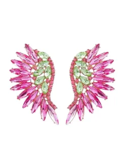 Earrings*Mew Mews Fashion Alegria Pink Rainbow Rhinestone Earrings