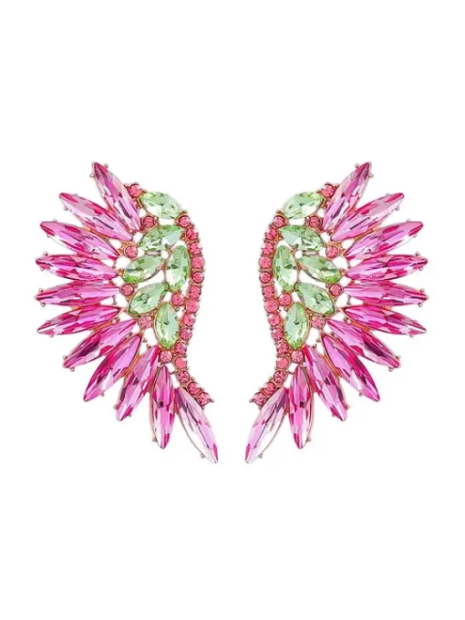 Earrings*Mew Mews Fashion Alegria Pink Rainbow Rhinestone Earrings