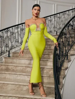 Dresses | Maxi Dresses*Mew Mews Fashion Alejandra Crystal Off Shoulder Maxi Dress