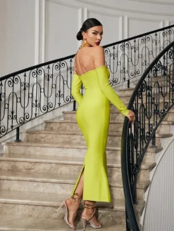 Dresses | Maxi Dresses*Mew Mews Fashion Alejandra Crystal Off Shoulder Maxi Dress