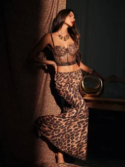 Skirts*Mew Mews Fashion Alexander Leopard Print Skirt