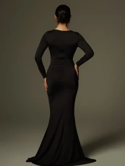 Dresses | Maxi Dresses*Mew Mews Fashion Aleyah Long Sleeve Cutout Ruched Maxi Dress