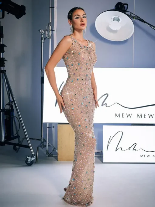 Embellishment | Dresses*Embellishment Alfredo Scoop Neck Rhinestone Maxi Dress