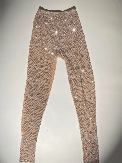 Pants & Shorts | Embellishment*Embellishment Ally Rhinestone Mesh Pants In Light Nude