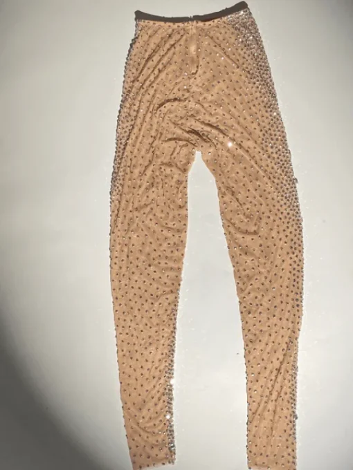 Pants & Shorts | Embellishment*Embellishment Ally Rhinestone Mesh Pants In Light Nude