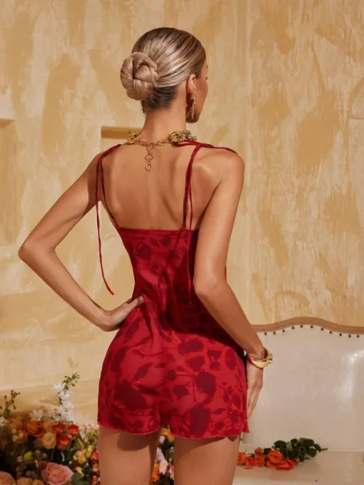 Dresses | Mini Dresses*Mew Mews Fashion Altharion Spaghetti Floral Print Mini Dress In Red