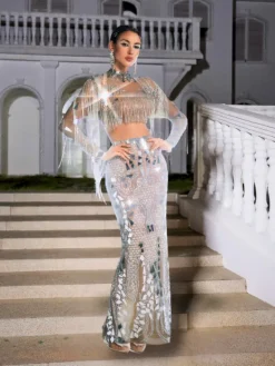 Sets & Co-ords | Embellishment*Embellishment Alvin Acrylic Fringe Skirt Set