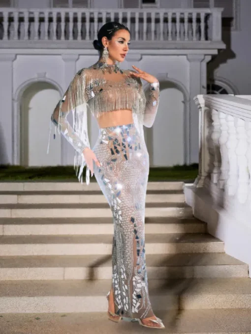 Sets & Co-ords | Embellishment*Embellishment Alvin Acrylic Fringe Skirt Set