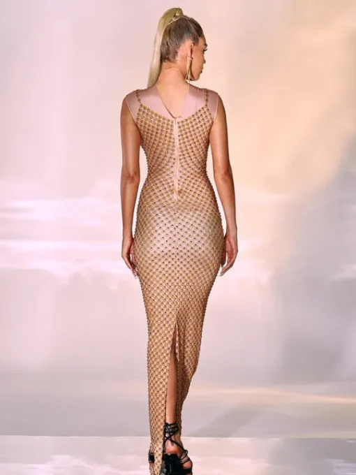 Embellishment | Dresses*Embellishment O/S Aminah Crystal Printed Mesh Maxi Dress
