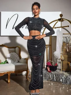 Sets & Co-ords*Mew Mews Fashion Anter Rhinestone Skirt Set