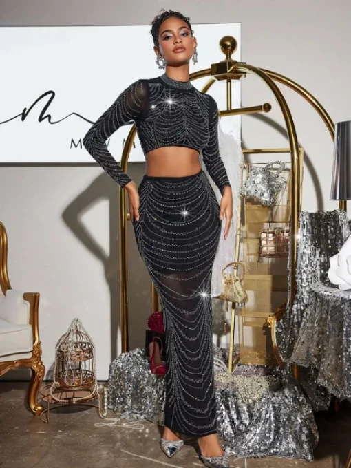 Sets & Co-ords*Mew Mews Fashion Anter Rhinestone Skirt Set