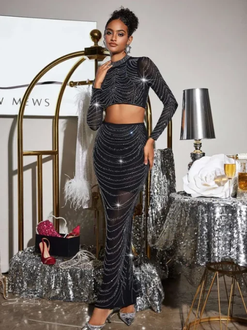 Sets & Co-ords*Mew Mews Fashion Anter Rhinestone Skirt Set