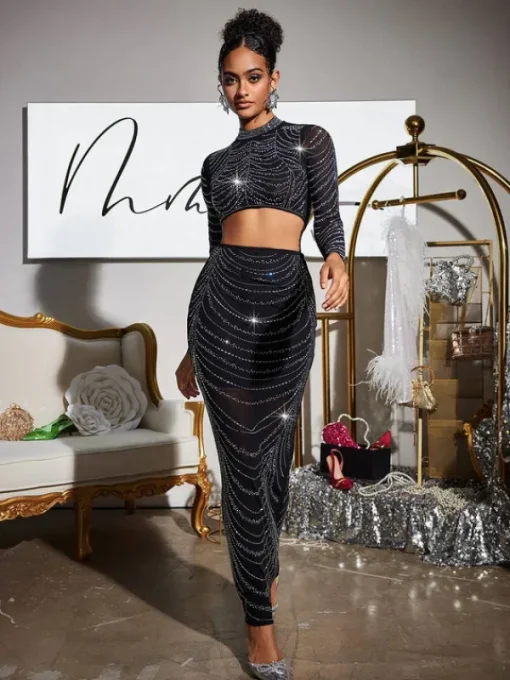 Sets & Co-ords*Mew Mews Fashion Anter Rhinestone Skirt Set