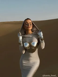 Armor Tops*Mew Mews Fashion O/S Apollo Armor Top In Bright Silver