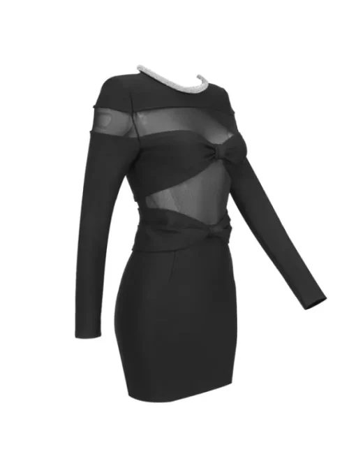 Dresses | Mini Dresses*Mew Mews Fashion Arley Long Sleeve Crystal Mini Dress