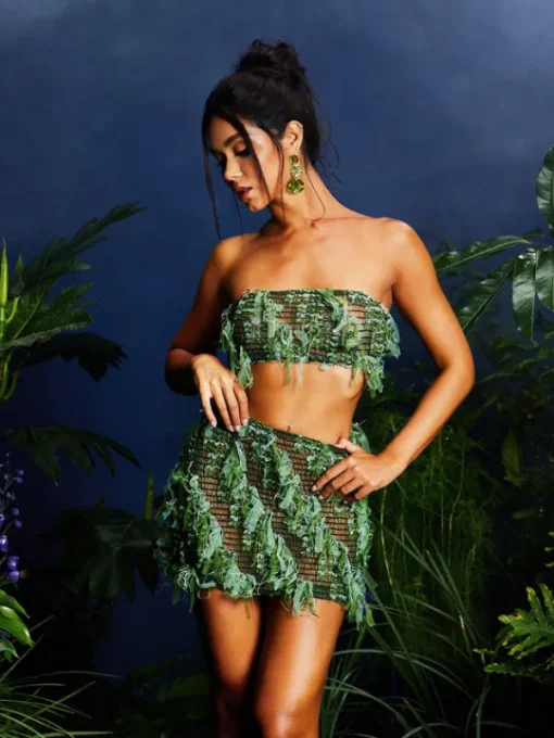Sets & Co-ords*Mew Mews Fashion Arlo Strapless Cutout Skirt Set In Green