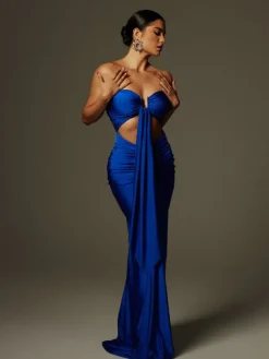 Dresses | Maxi Dresses*Mew Mews Fashion Arlyn Strapless Draped Cutout Maxi Dress