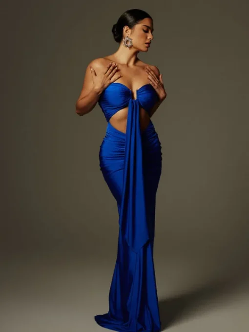 Dresses | Maxi Dresses*Mew Mews Fashion Arlyn Strapless Draped Cutout Maxi Dress