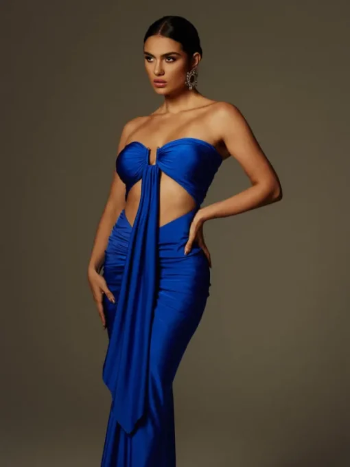 Dresses | Maxi Dresses*Mew Mews Fashion Arlyn Strapless Draped Cutout Maxi Dress