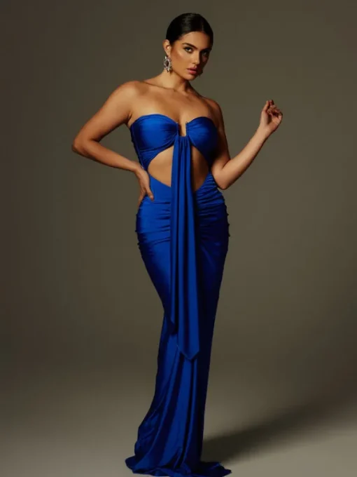 Dresses | Maxi Dresses*Mew Mews Fashion Arlyn Strapless Draped Cutout Maxi Dress