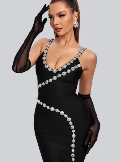 Gloves*Mew Mews Fashion O/S Armani Mesh Gloves In Black