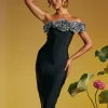 Dresses | Maxi Dresses*Bandage Arnau One Shoulder Flower Maxi Dress In Silver