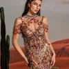 Beaded Wear | Dresses*Mew Mews Fashion O/S Arthur Rhinestone Beaded Mini Dress