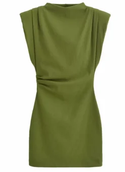 Dresses | Mini Dresses*Mew Mews Fashion Aryvyn Sleeveless Ruched Mini Dress In Olive Green