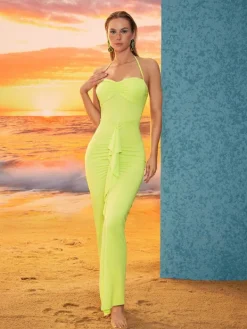 Dresses | Maxi Dresses*Mew Mews Fashion Asger Halterneck Ruched Maxi Dress
