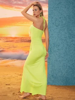 Dresses | Maxi Dresses*Mew Mews Fashion Asger Halterneck Ruched Maxi Dress