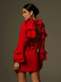 Dresses | Mini Dresses*Mew Mews Fashion Asiah Flounce Sleeve Bow Mini Dress
