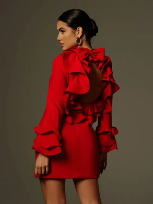 Dresses | Mini Dresses*Mew Mews Fashion Asiah Flounce Sleeve Bow Mini Dress