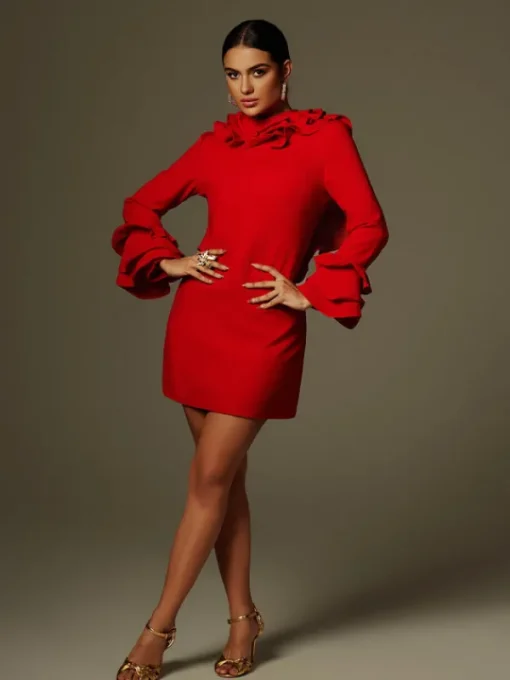 Dresses | Mini Dresses*Mew Mews Fashion Asiah Flounce Sleeve Bow Mini Dress