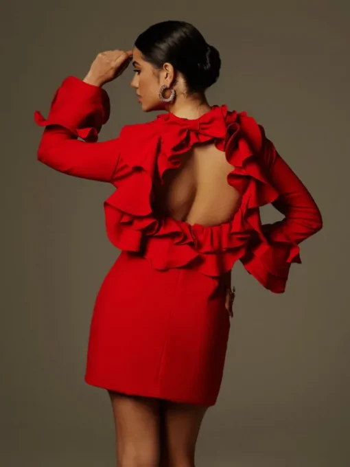 Dresses | Mini Dresses*Mew Mews Fashion Asiah Flounce Sleeve Bow Mini Dress