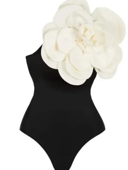 One Piece | Swimwear*Mew Mews Fashion Aureliana Flower One Piece Swimsuit In Black