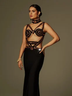 Dresses | Maxi Dresses*Bandage Ayden Rhinestone Maxi Dress With Choker