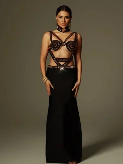 Dresses | Maxi Dresses*Bandage Ayden Rhinestone Maxi Dress With Choker