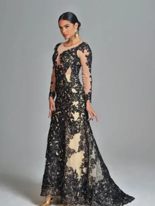 Dresses | Maxi Dresses*Mew Mews Fashion Ayesha Long Sleeve Lace Sequin Maxi Dress