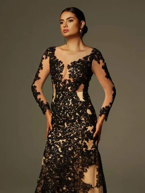 Dresses | Maxi Dresses*Mew Mews Fashion Ayesha Long Sleeve Lace Sequin Maxi Dress