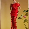 Dresses | Maxi Dresses*Mew Mews Fashion Azizi Off Shoulder Flower Mesh Maxi Dress