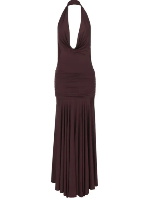 Dresses | Maxi Dresses*Mew Mews Fashion Baelthar Cowl Neck Ruched Split Maxi Dress