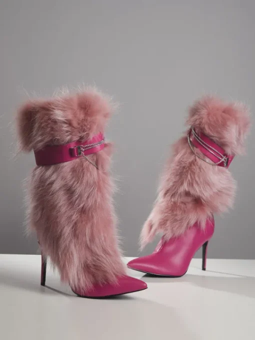 Shoes*Mew Mews Fashion Bahar Faux Fur Boots