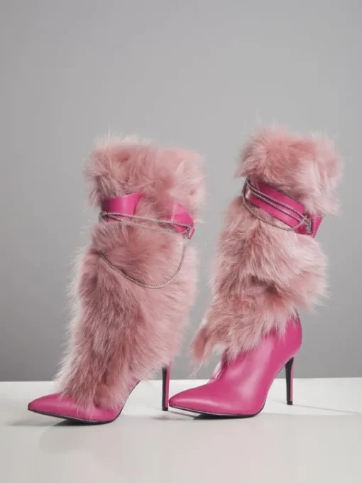 Shoes*Mew Mews Fashion Bahar Faux Fur Boots