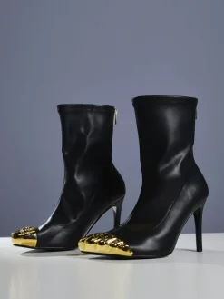 Shoes*Mew Mews Fashion Balto Metallic Toe Boots