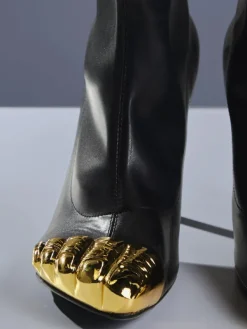 Shoes*Mew Mews Fashion Balto Metallic Toe Boots