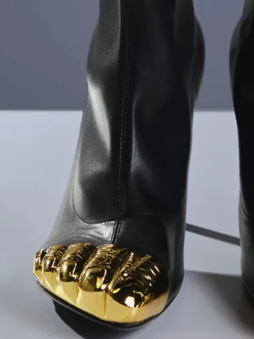Shoes*Mew Mews Fashion Balto Metallic Toe Boots